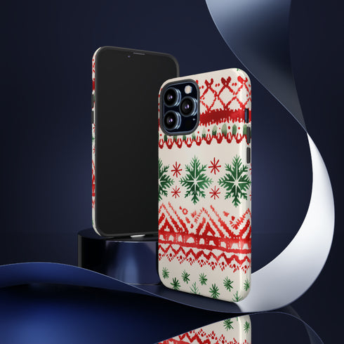 Watercolor Study of Christmas Patterns - Impact Resistant Phone Case